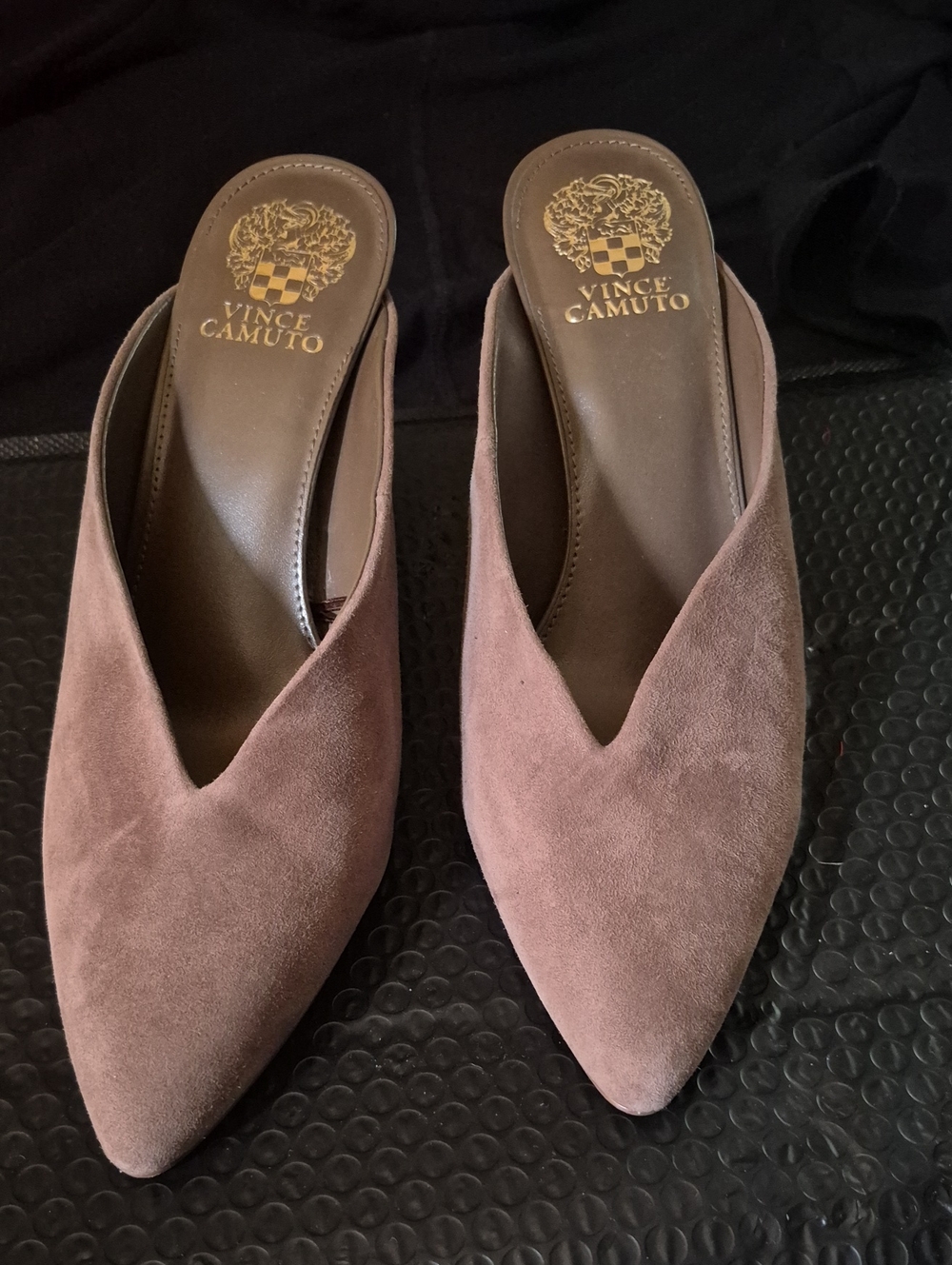 Vince Camuto Brown Suede Pointed Slip-On Mules